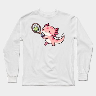 Axolotl funny Play Tennis Long Sleeve T-Shirt